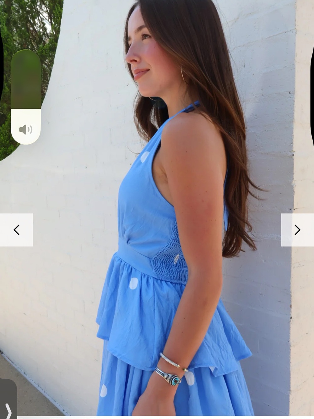 NWT Entro Boutique Blue Polka Dot Halter Tiered Maxi Dress Sz S M L - Picture 5 of 10